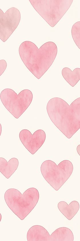 Scattered Hearts Watercolour Bookmark