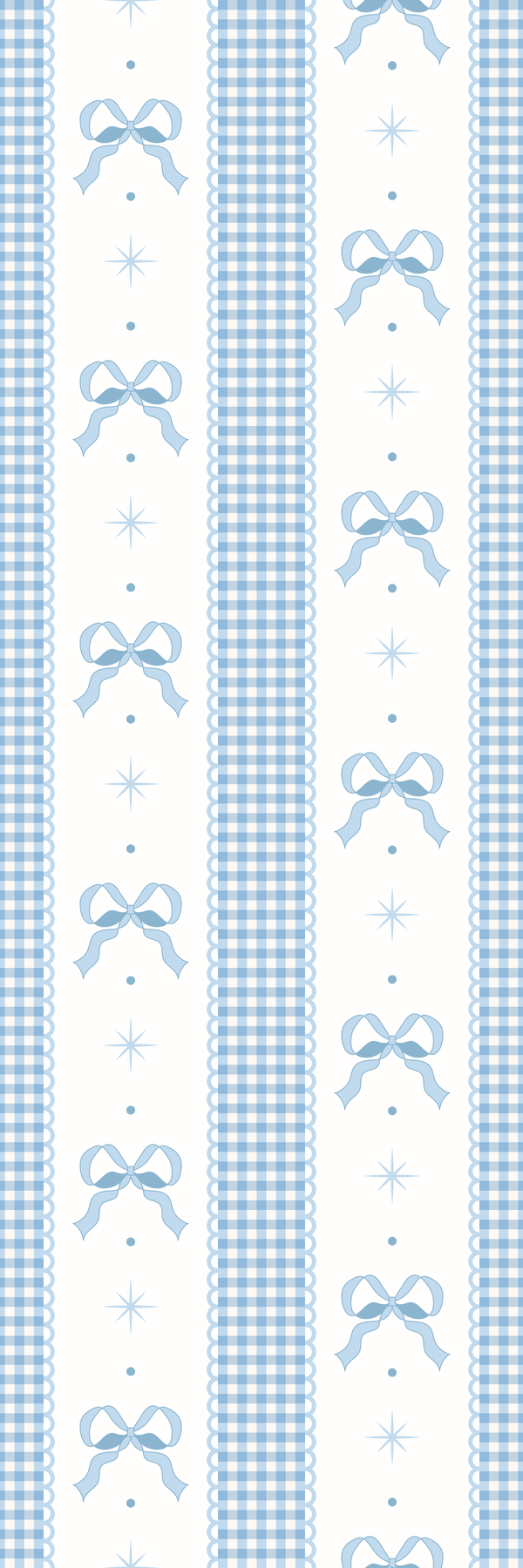 Blue Gingham Bows Bookmark