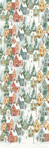 Snowy Winter Village Bookmark