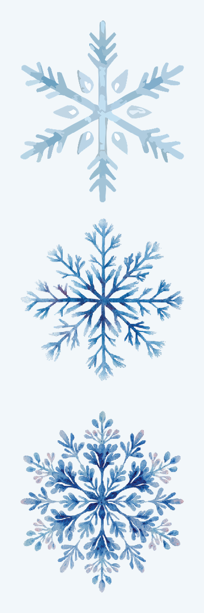 Watercolour Snowflakes Bookmark