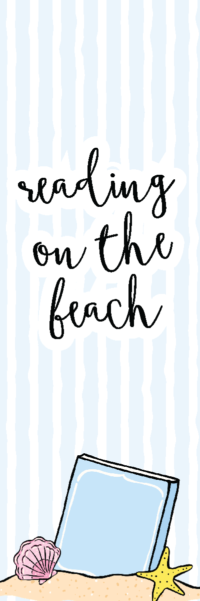 Reading on the Beach Bookmark