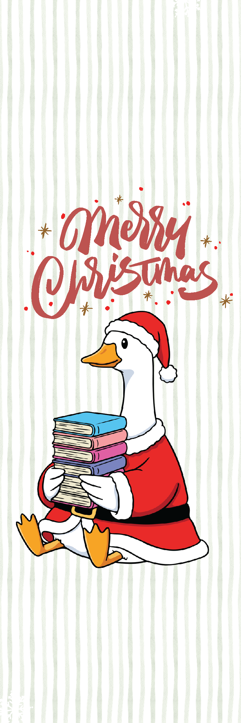 Merry Christmas Bookish Goose Bookmark