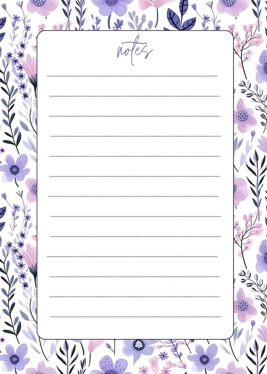 Purple Wildflower Notes Notepad
