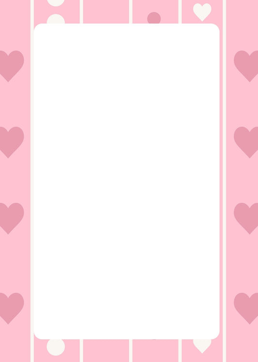 Pink Heart Stripe Notes Notepad