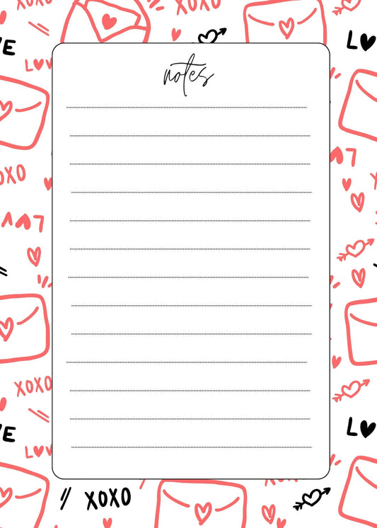 Love Letters Notes Notepad
