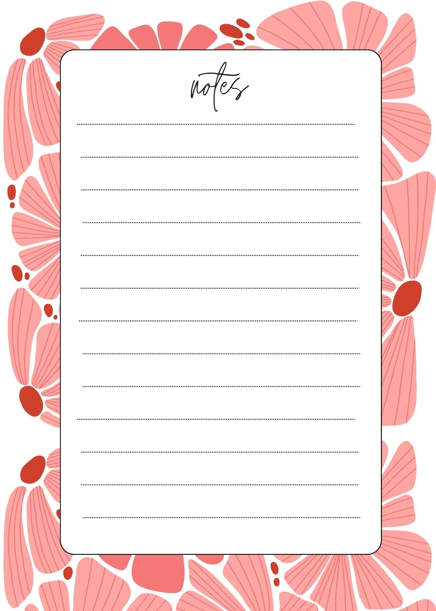 Bold Poppy Notes Notepad