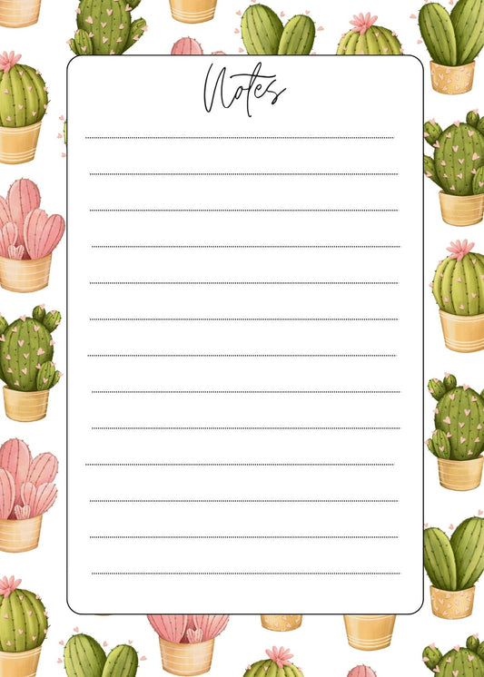Cactus Notes Notepad