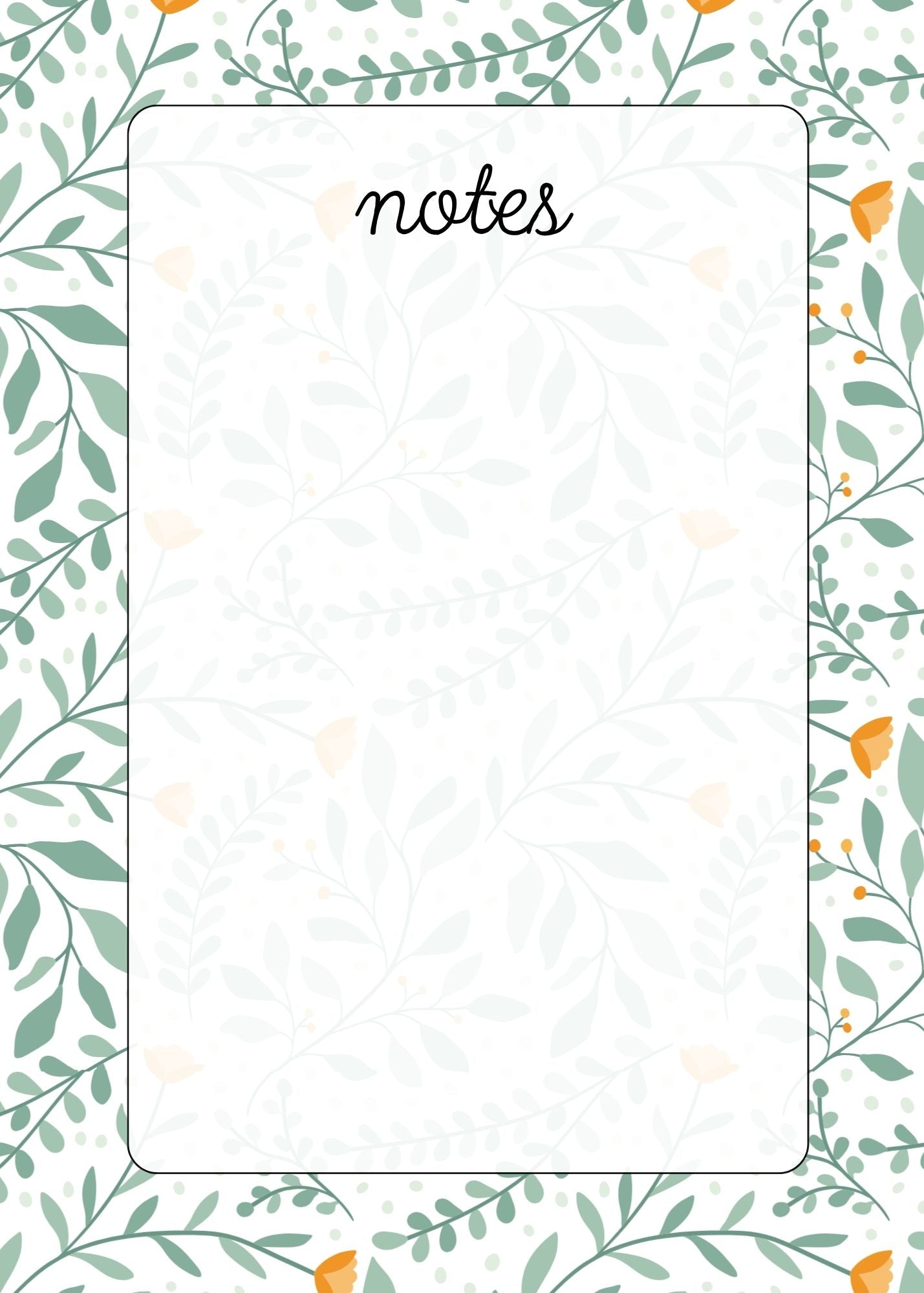 Botanical Notes Notepad
