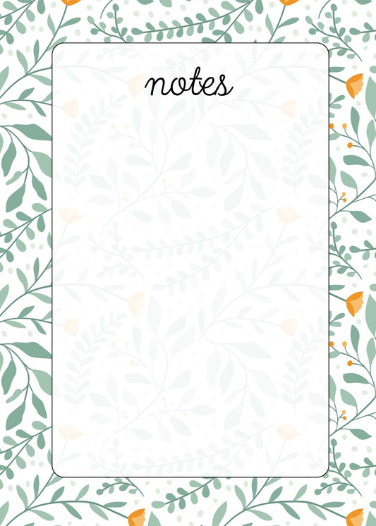 Botanical Notes Notepad