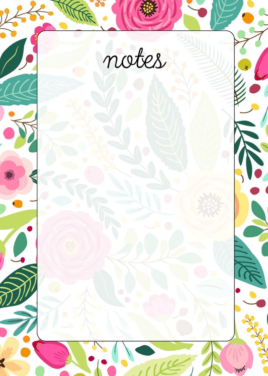Bright Floral Notes Notepad