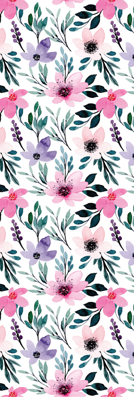 Watercolour Floral Bookmark – Pink & Purple