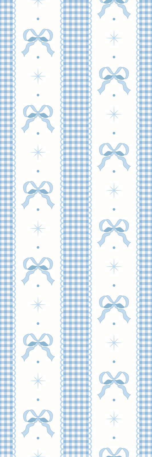 Blue Gingham Bows Bookmark