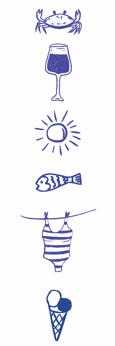 Coastal Holiday Icons Bookmark