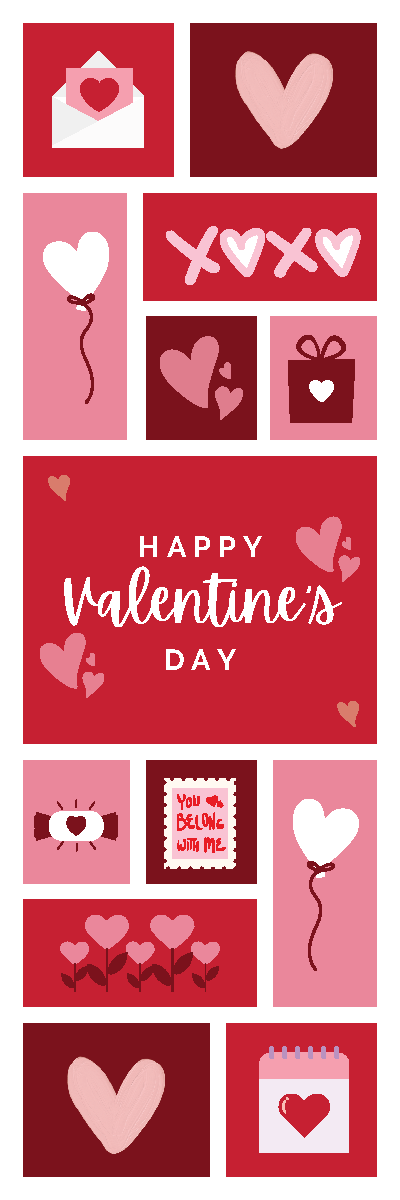 Happy Valentine's Day Collage Bookmark