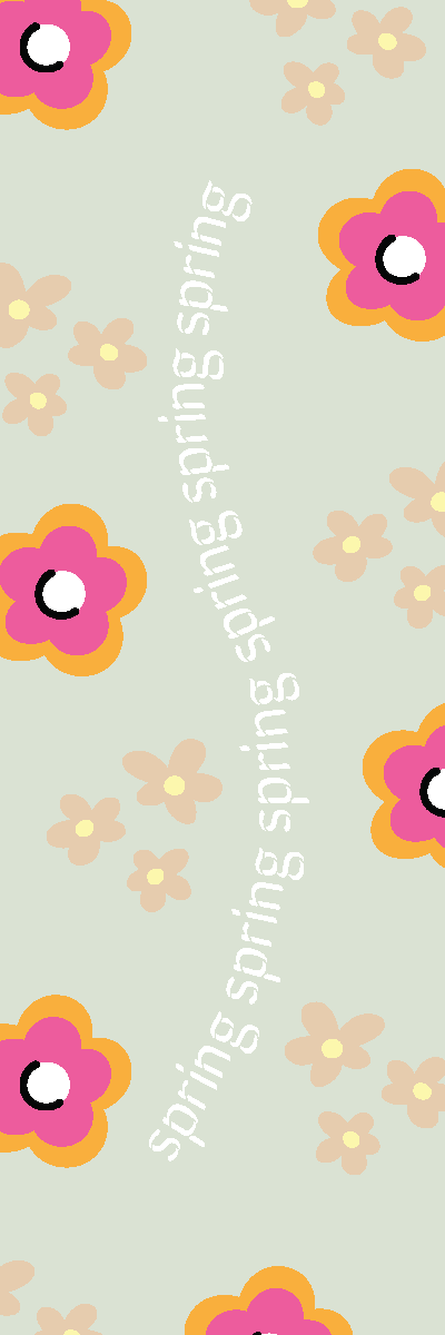 Spring Spring Spring Retro Floral Bookmark