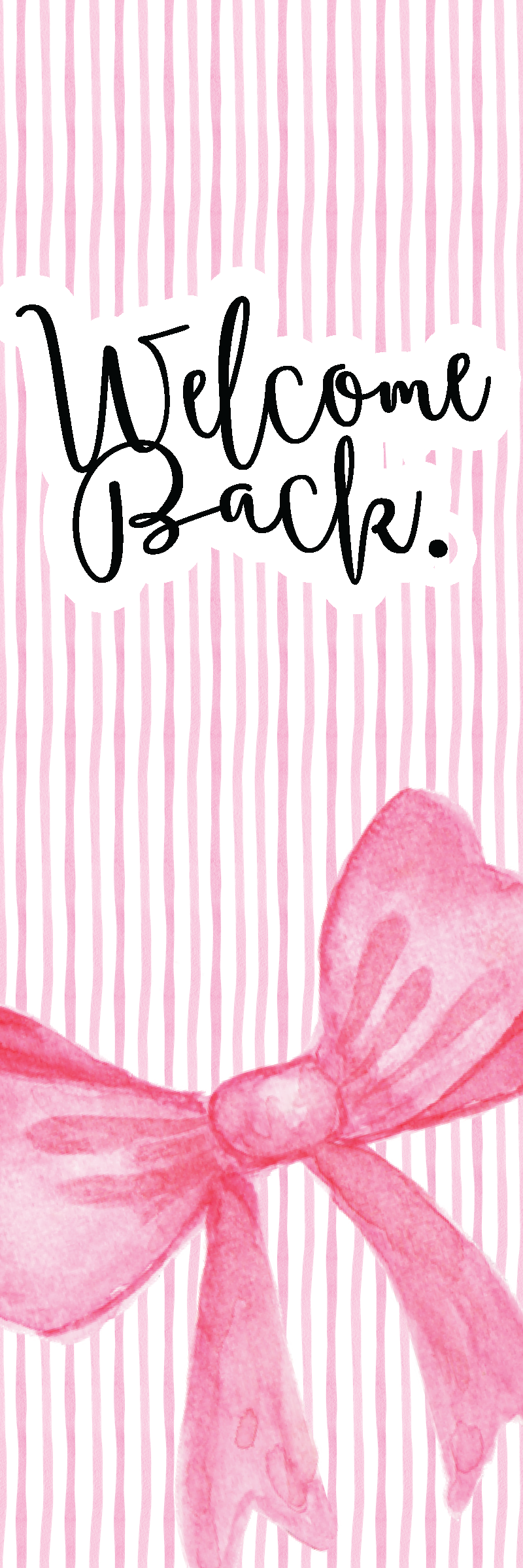 Welcome Back Bow Bookmark