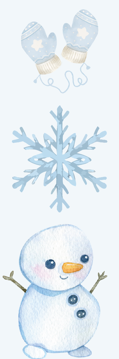 Watercolour Winter Snowman Bookmark
