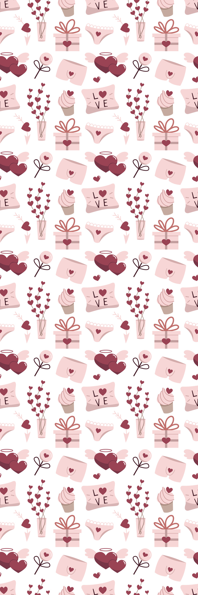 Valentine's Love Pattern Bookmark