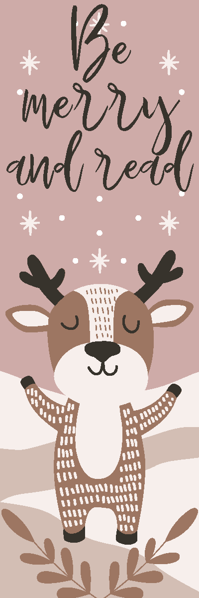 Be Merry and Read Reindeer Bookmark