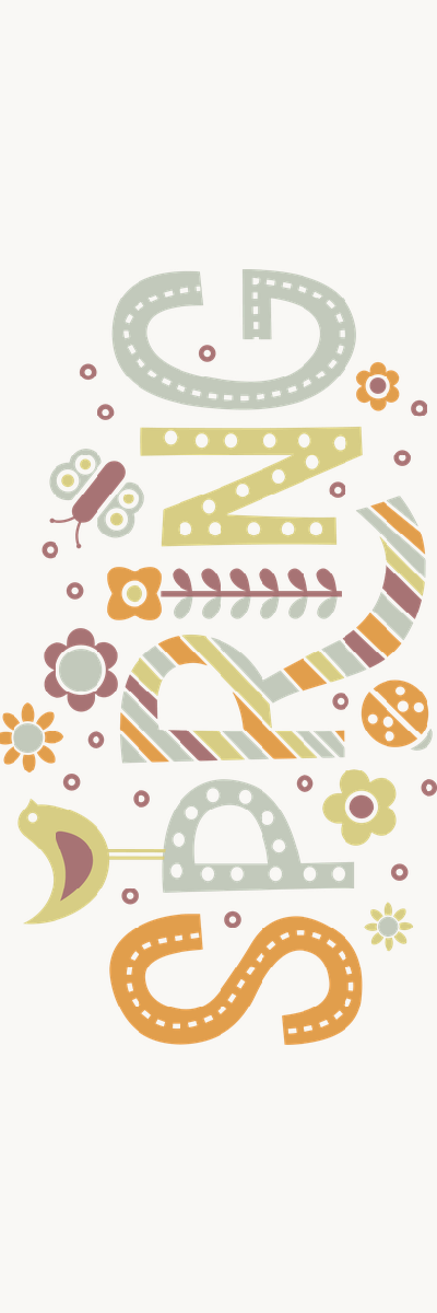 Spring Typography Graphic Bookmark
