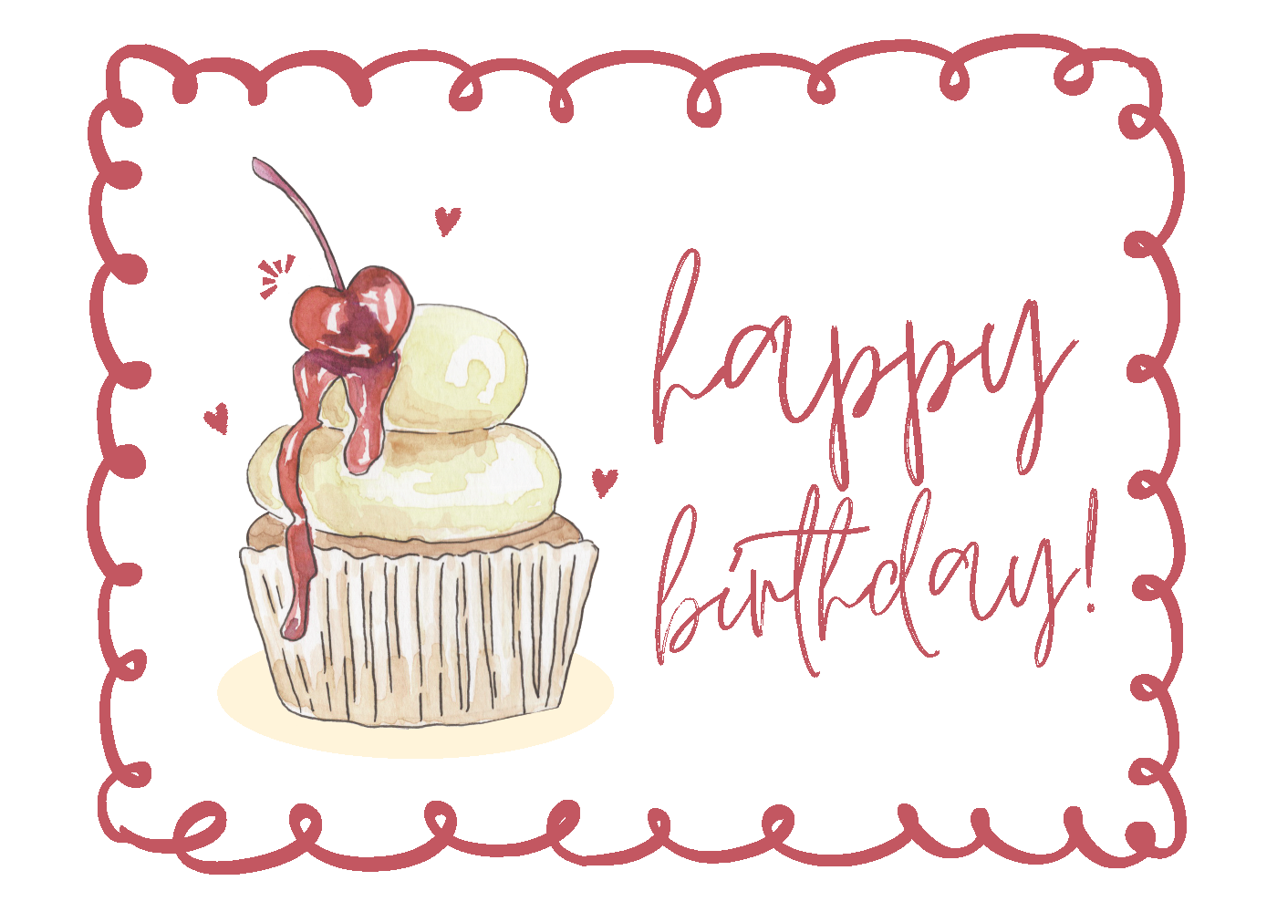 Happy Birthday Cupcake Card