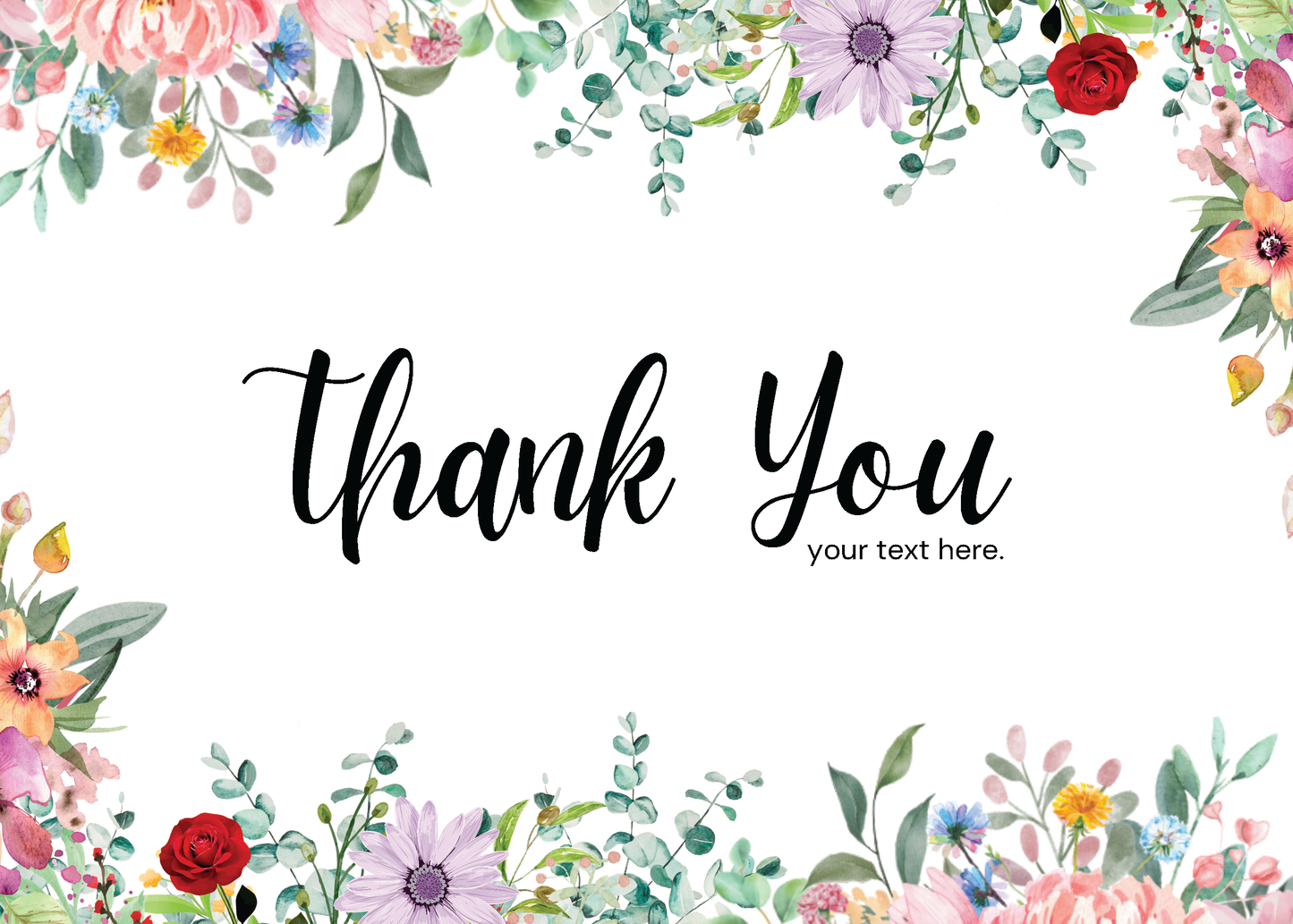 Wildflower Thank You Card | Personalised