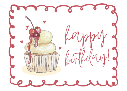 Happy Birthday Cupcake Card
