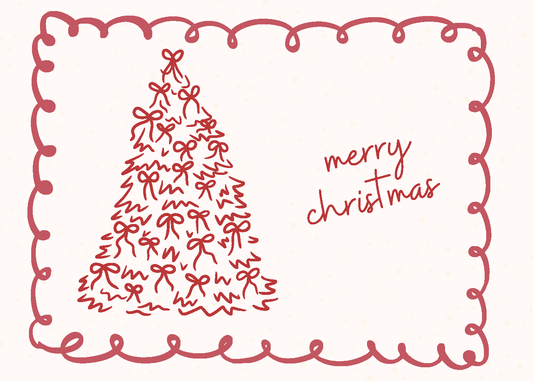 Merry Christmas Bow Tree Card