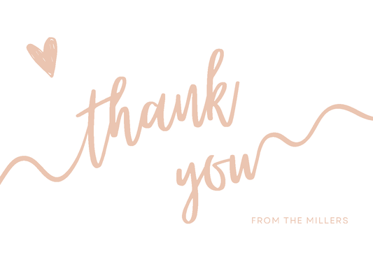 Personalised Thank You Card | Blush Script Design