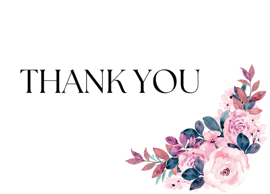 Blush Rose Thank You Card